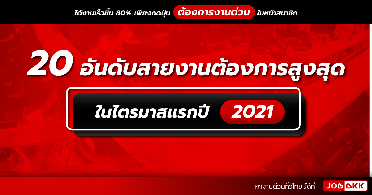 หางาน,สมัครงาน,งาน,20 อันดับสายงานต้องการสูงสุด ในไตรมาสแรกปี 2021